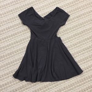 Black Cotton Dress with Cross-Back Design L